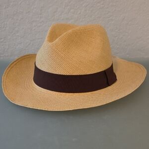 Men's Classic and Authentic Montecristi Panama Hat with Dark Brown Band